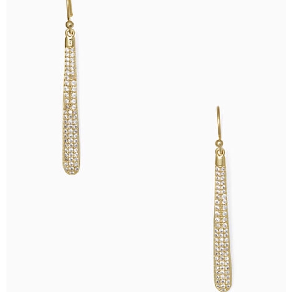 NWT Kate Spade Shine On Pave Linear Gold Earrings